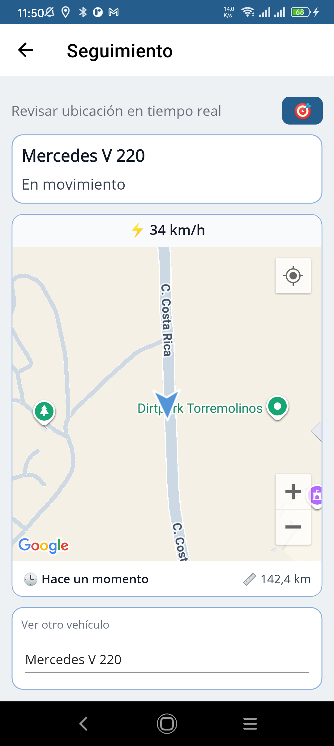 Pantallas de seguimiento e historial de Geokontrol